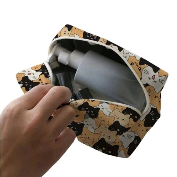 Cat Pattern Pouch / Makeup Bag - Picture 3 of 3